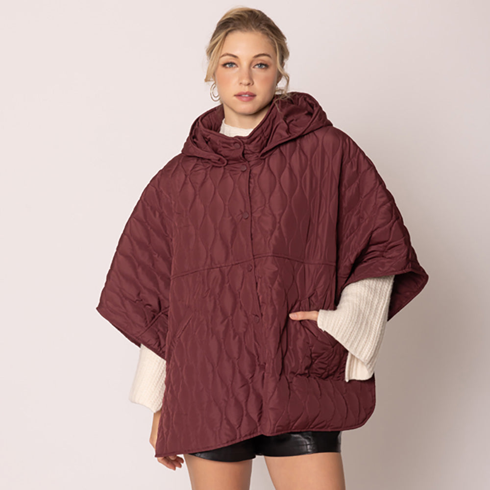Wave Pattern Padded Cape