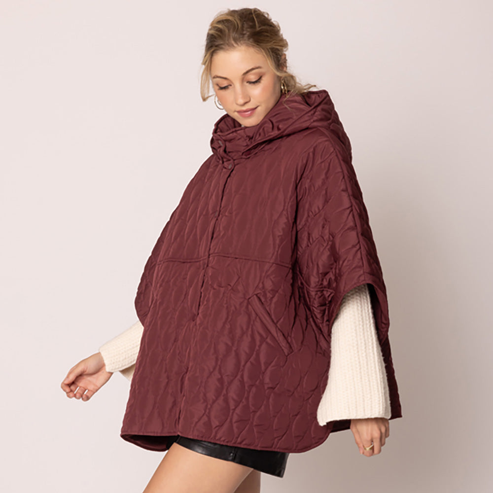 Wave Pattern Padded Cape
