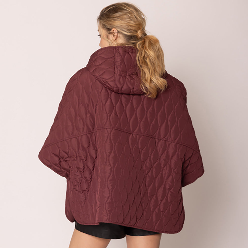 Wave Pattern Padded Cape