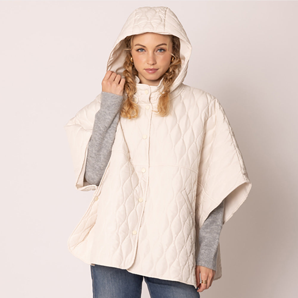 Wave Pattern Padded Cape