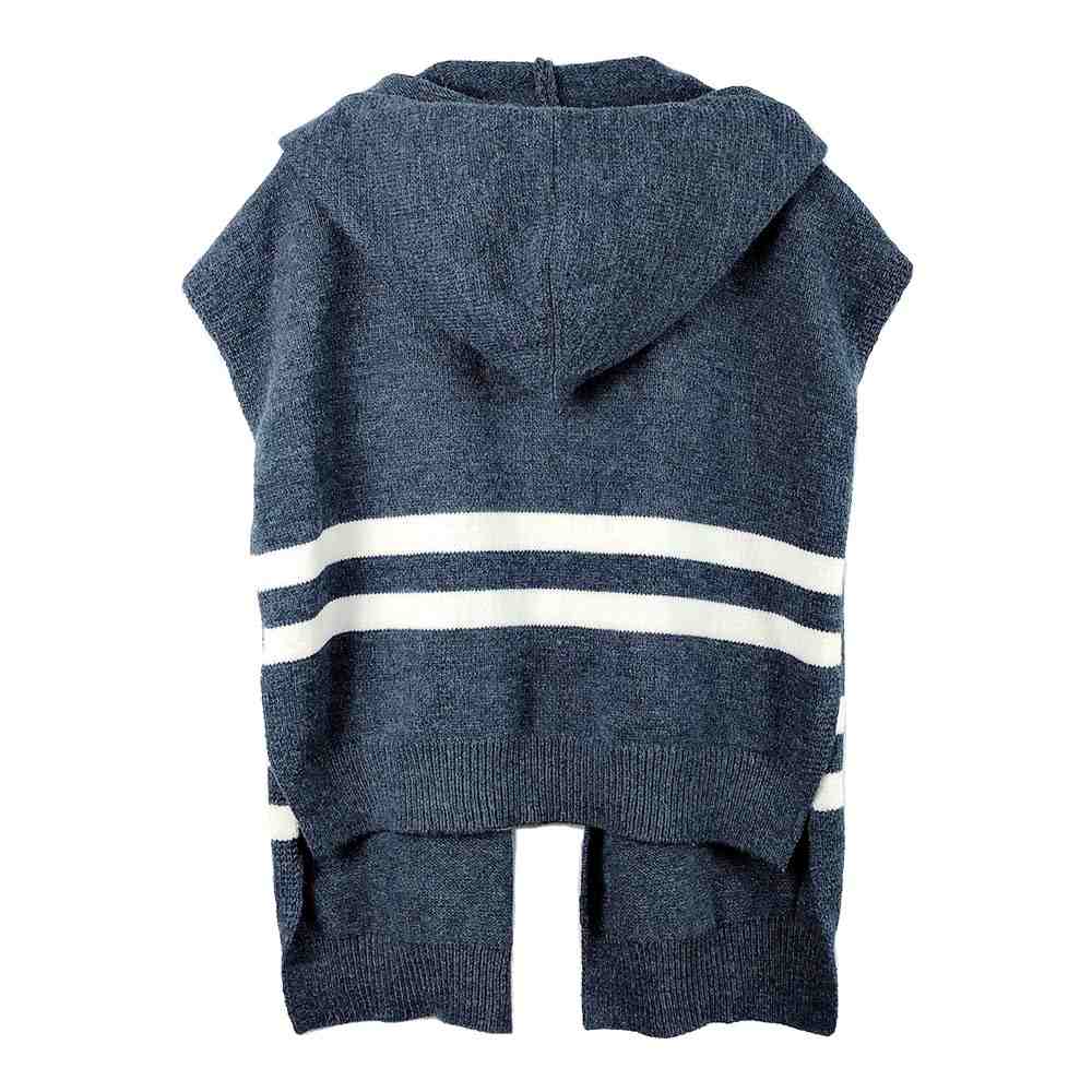 Striped Knit Hoodie Top